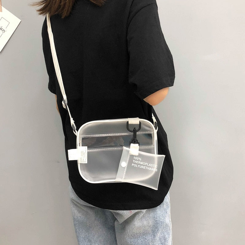 PVC Clear Jelly Crossbody Shoulder Bag by HitMyNeed