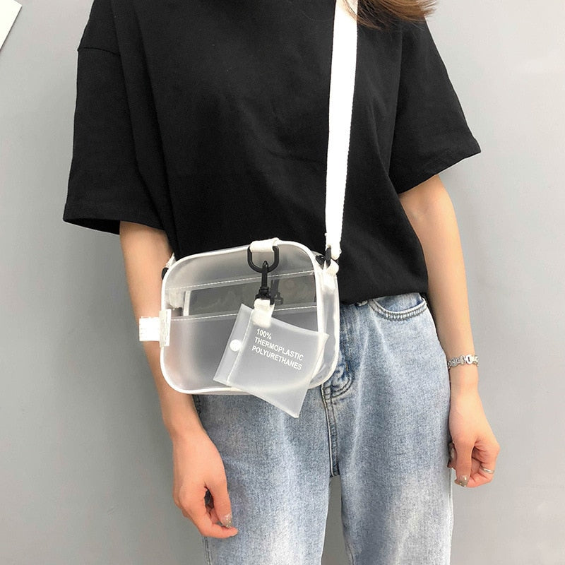 PVC Clear Jelly Crossbody Shoulder Bag by HitMyNeed