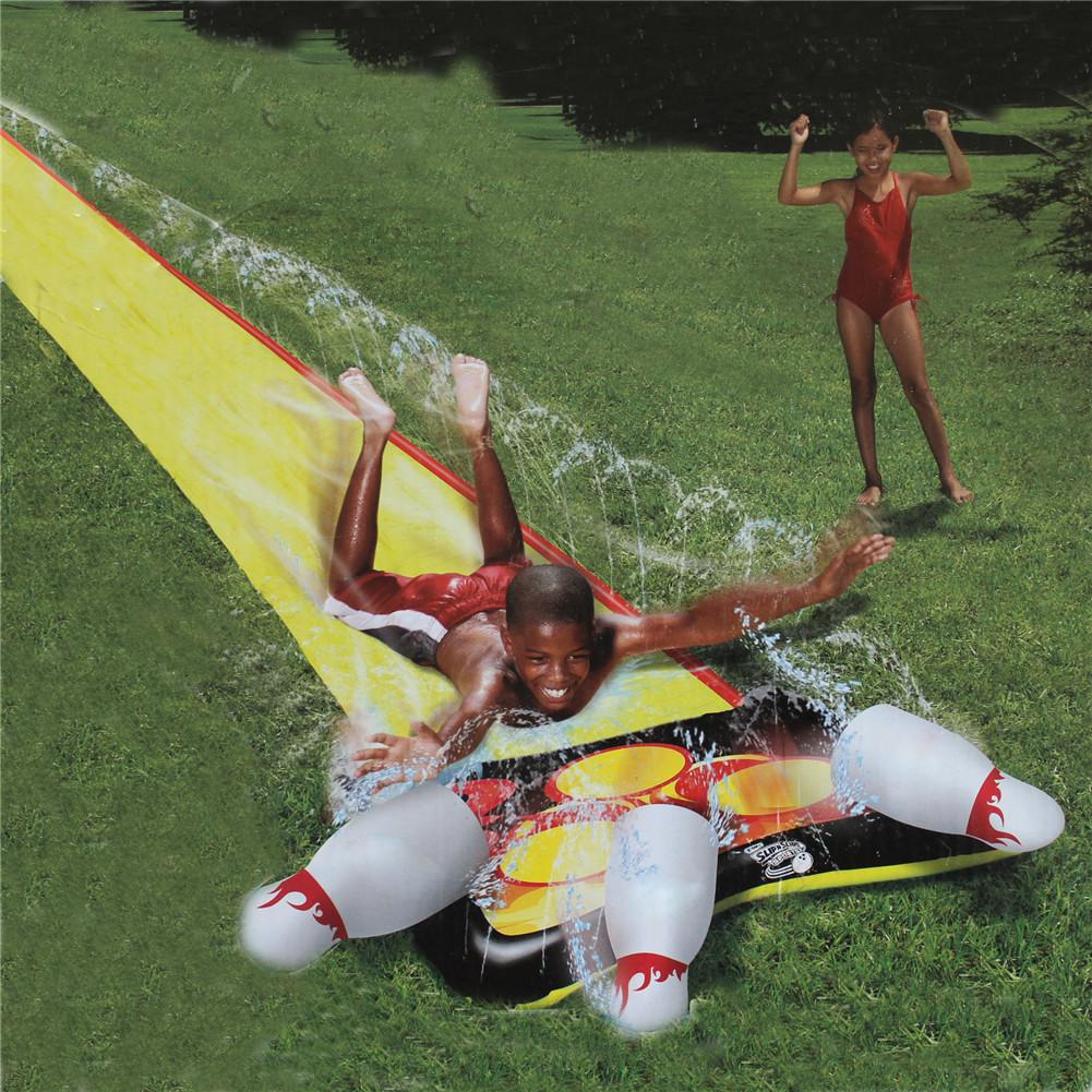 PVC Double Sided Kids Water Slide with Sprinkler by HitMyNeed