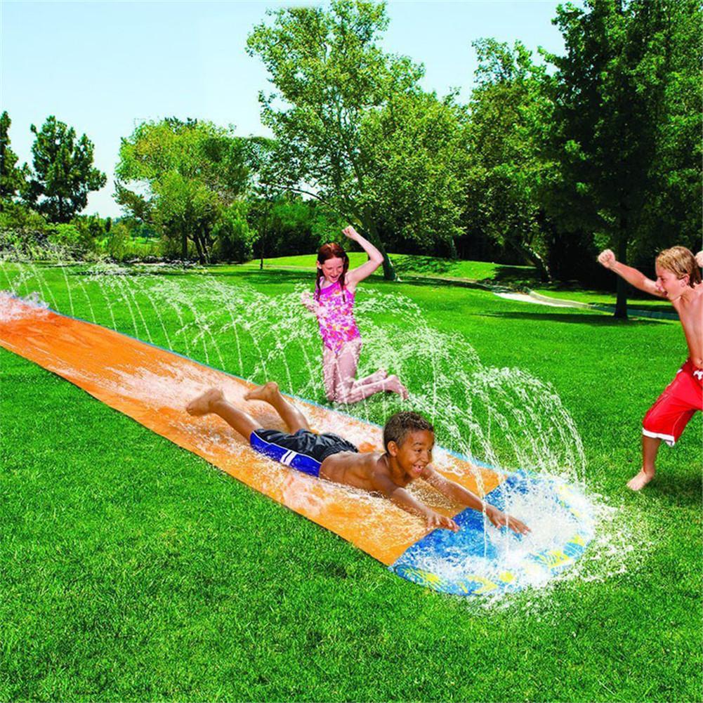 PVC Double Sided Kids Water Slide with Sprinkler by HitMyNeed