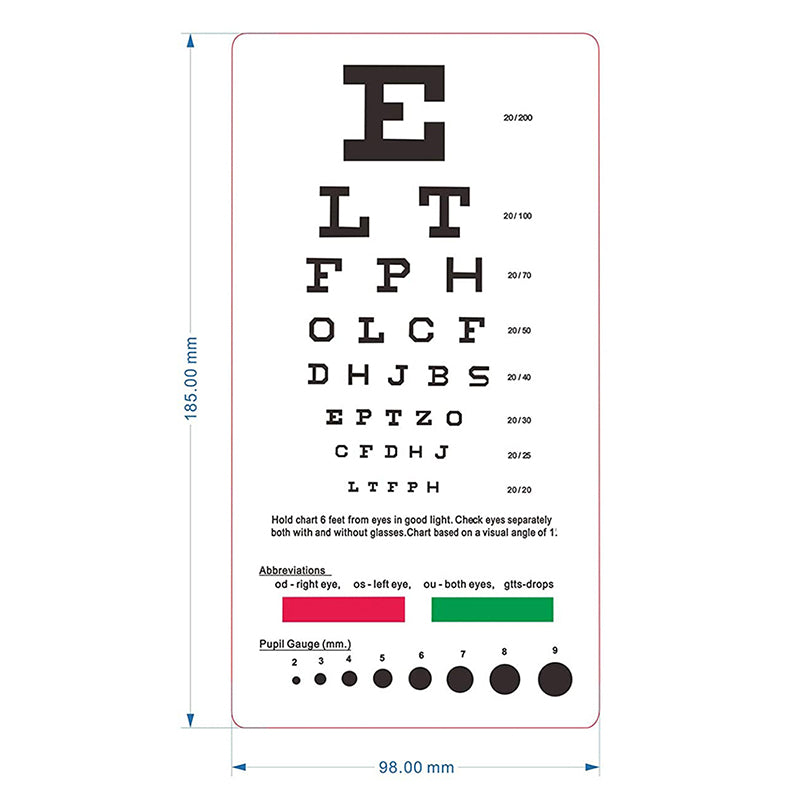 PVC Eye Check Up Board for Vision Screening by HitMyNeed