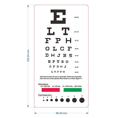 PVC Eye Check Up Board for Vision Screening by HitMyNeed