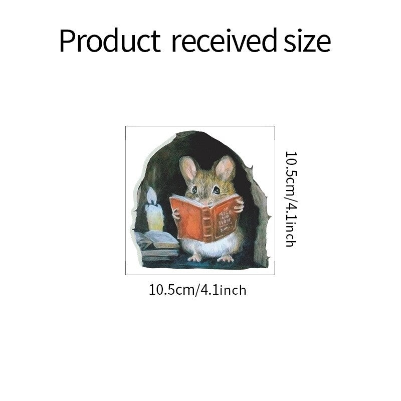 PVC Funny Mouse Hole Wall Sticker 11.5 x 11.5 cm by HitMyNeed