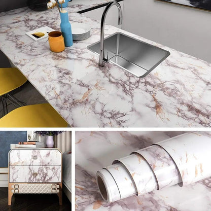 PVC High Gloss Waterproof Self-Adhesive Wallpaper bai-di-hui-shi 40cmx2m by HitMyNeed