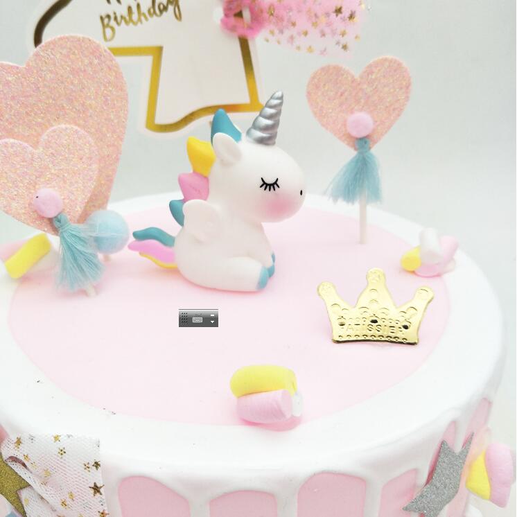PVC Mini Unicorn Figurine Cake Topper 7.5cm by HitMyNeed