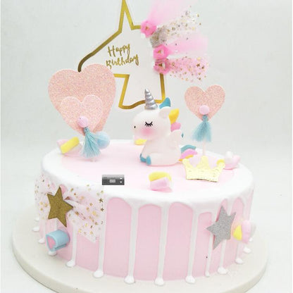 PVC Mini Unicorn Figurine Cake Topper 7.5cm by HitMyNeed