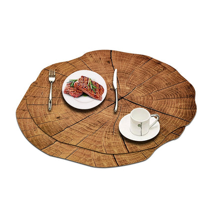 PVC Round Wood-Effect Placemats (Set of 2) by HitMyNeed