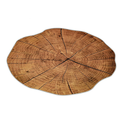 PVC Round Wood-Effect Placemats (Set of 2) by HitMyNeed