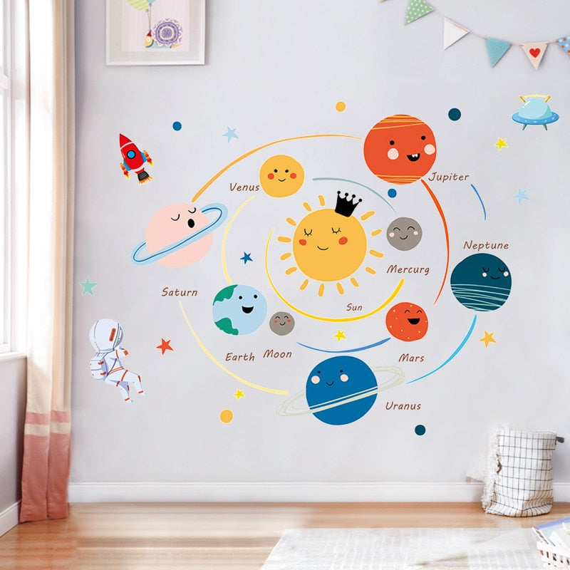 PVC Solar System Wall Stickers for Kids Rooms by HitMyNeed