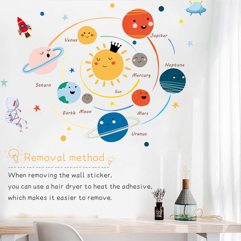 PVC Solar System Wall Stickers for Kids Rooms by HitMyNeed