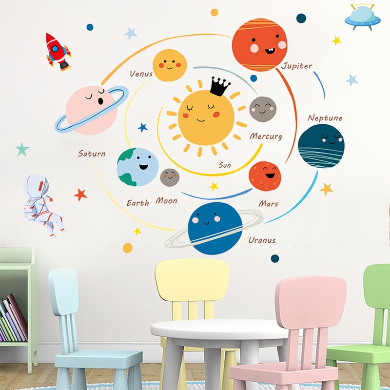 PVC Solar System Wall Stickers for Kids Rooms by HitMyNeed
