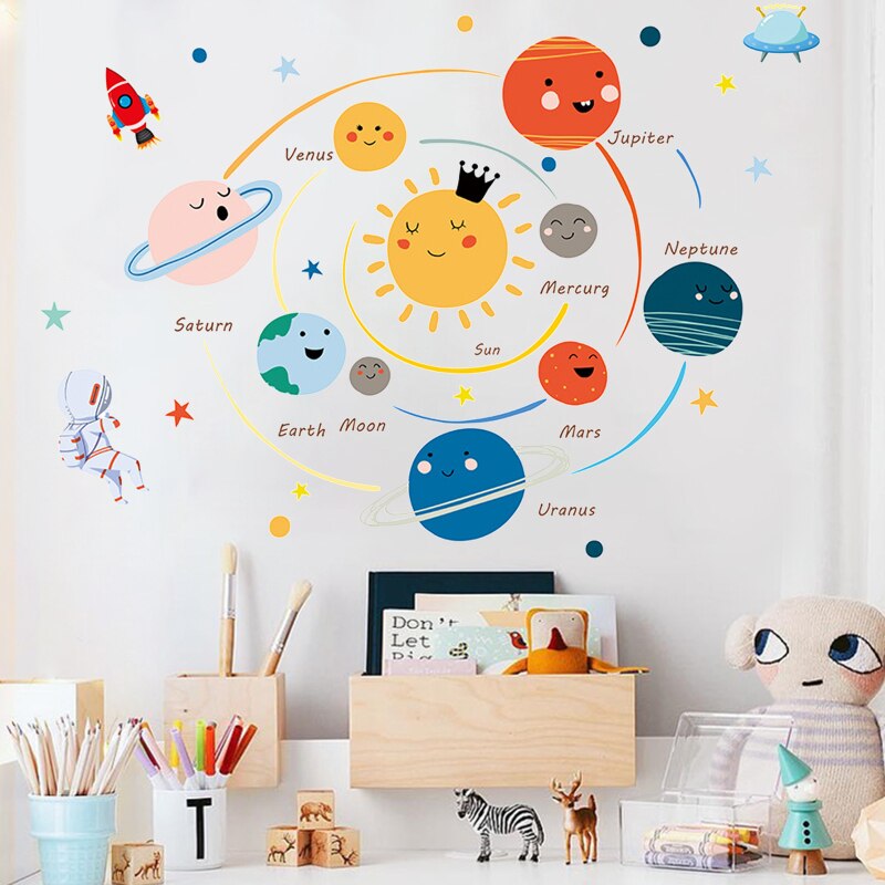 PVC Solar System Wall Stickers for Kids Rooms by HitMyNeed