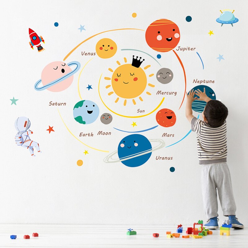 PVC Solar System Wall Stickers for Kids Rooms by HitMyNeed