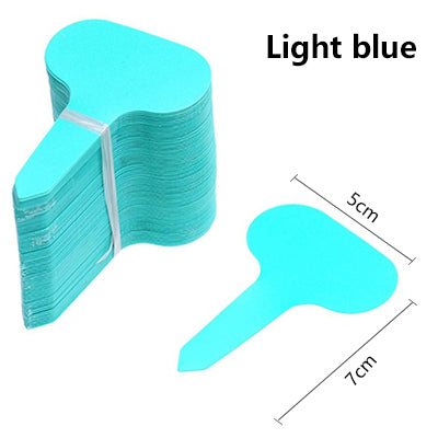 PVC T-Type Garden Plant Labels light-blue 30pcs by HitMyNeed