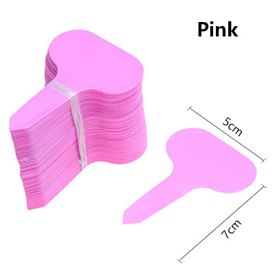PVC T-Type Garden Plant Labels pink 30pcs by HitMyNeed