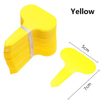 PVC T-Type Garden Plant Labels yellow 30pcs by HitMyNeed
