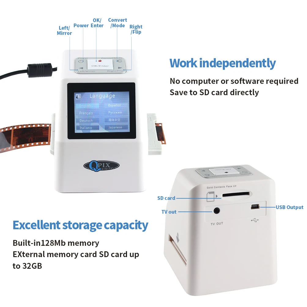 QPIX 22MP Digital Film & Slide Scanner with LCD by HitMyNeed