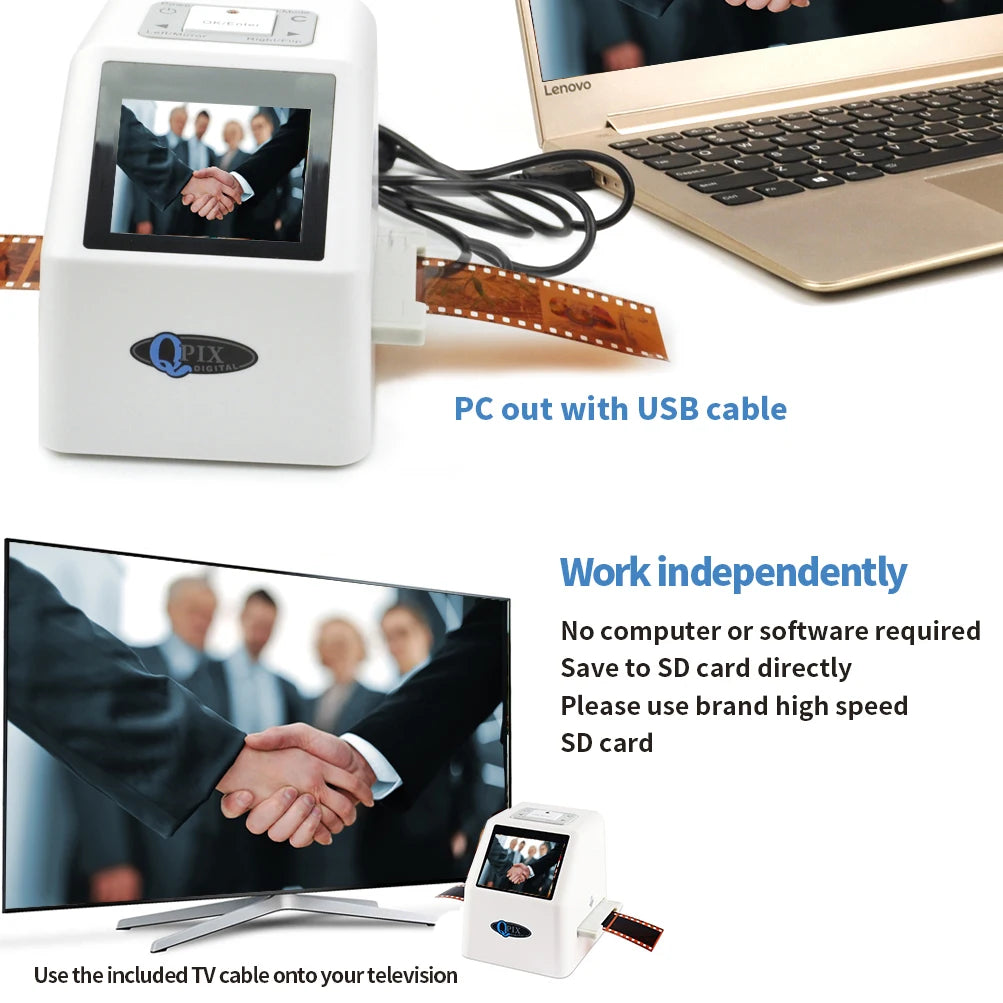 QPIX 22MP Digital Film & Slide Scanner with LCD by HitMyNeed