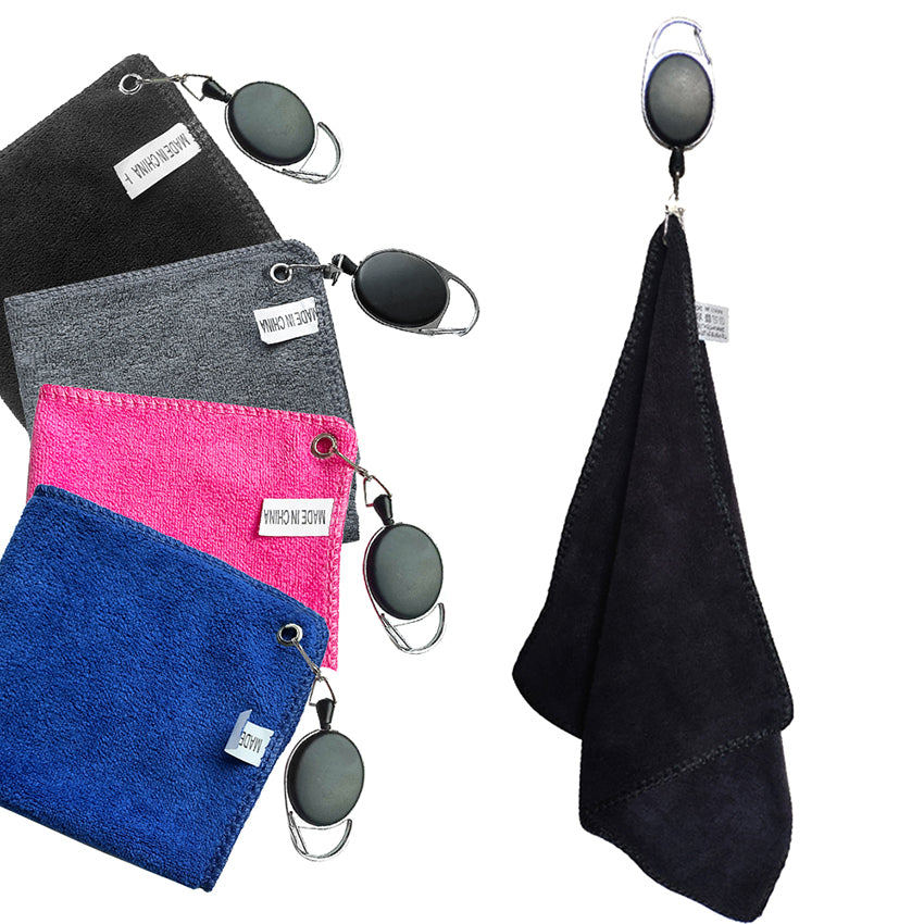 Quick Dry Golf Ball Towel with Retractable Clip by HitMyNeed