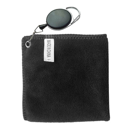 Quick Dry Golf Ball Towel with Retractable Clip black by HitMyNeed
