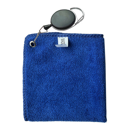 Quick Dry Golf Ball Towel with Retractable Clip blue by HitMyNeed