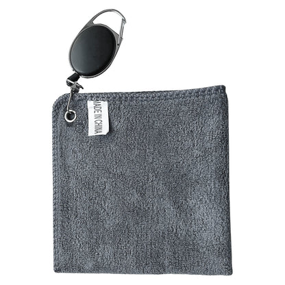 Quick Dry Golf Ball Towel with Retractable Clip grey by HitMyNeed