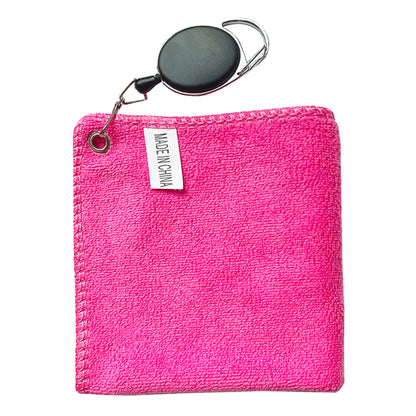 Quick Dry Golf Ball Towel with Retractable Clip pink by HitMyNeed