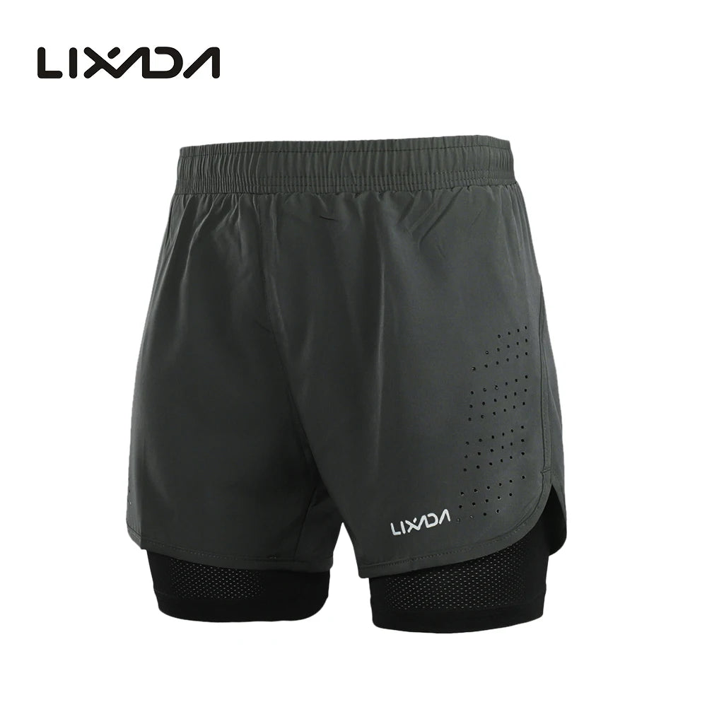 Quick-Drying Men's Athletic Training Shorts dark-gray xxl by HitMyNeed
