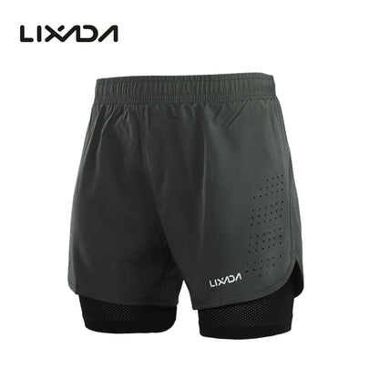 Quick-Drying Men's Athletic Training Shorts dark-gray xxl by HitMyNeed