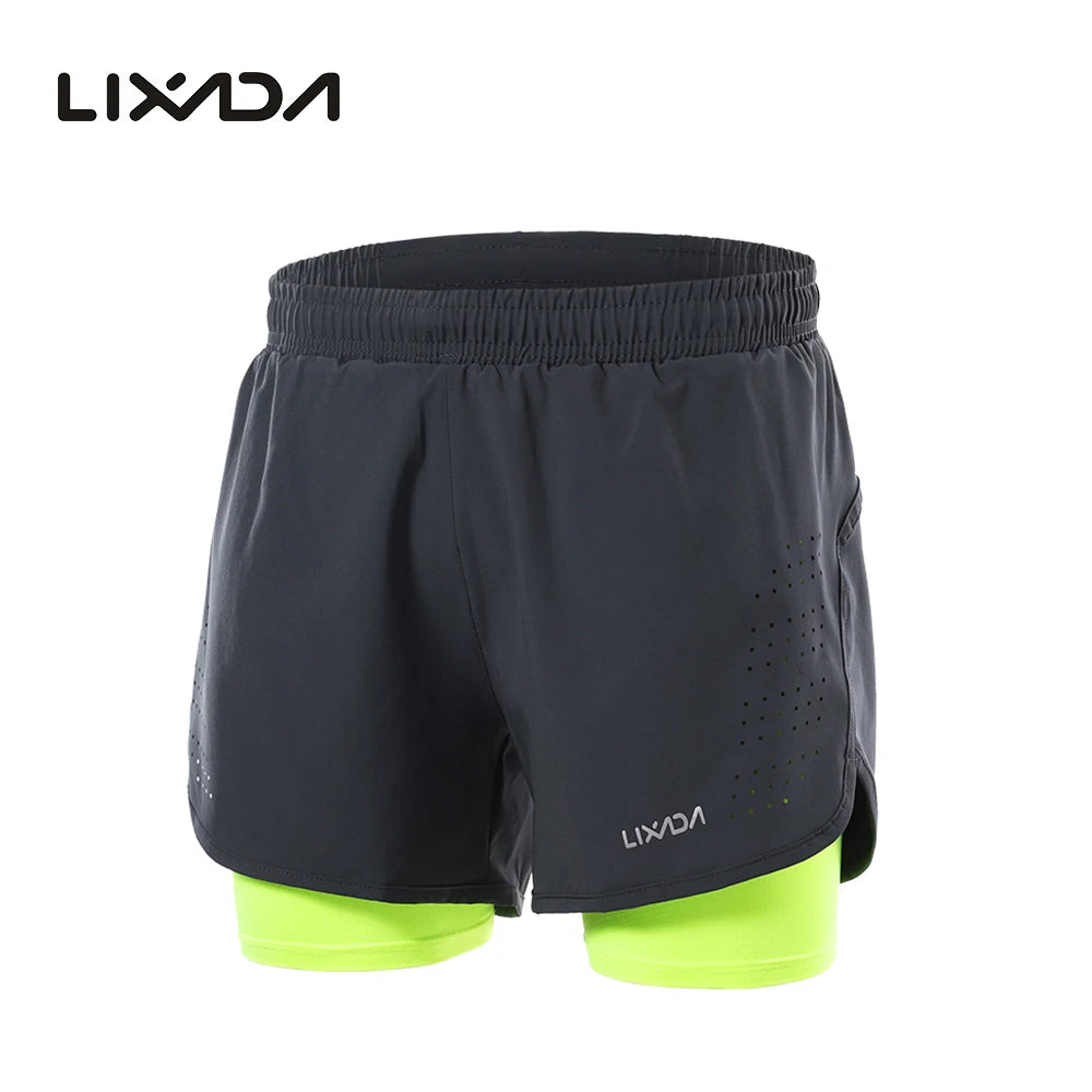 Quick-Drying Men's Athletic Training Shorts dark-grey-green s by HitMyNeed