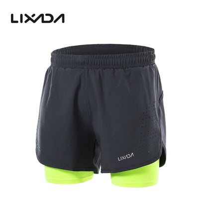 Quick-Drying Men's Athletic Training Shorts dark-grey-green s by HitMyNeed