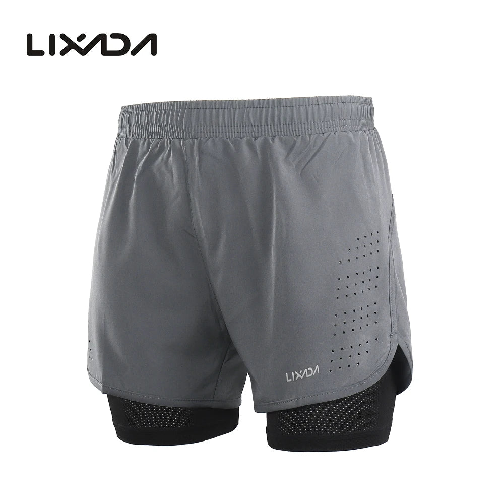 Quick-Drying Men's Athletic Training Shorts grey-black xxl by HitMyNeed