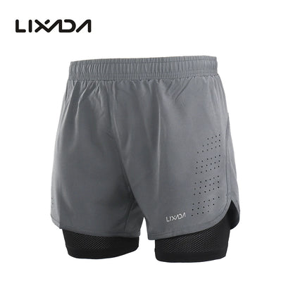 Quick-Drying Men's Athletic Training Shorts grey-black xxl by HitMyNeed