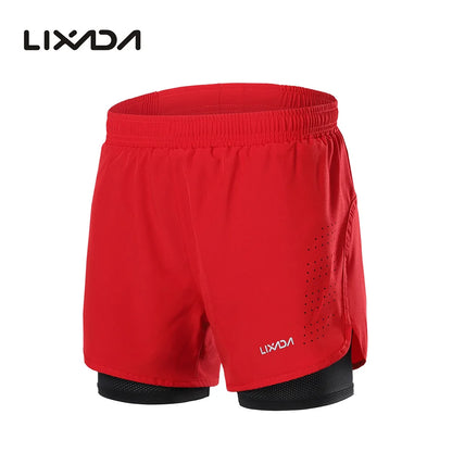 Quick-Drying Men's Athletic Training Shorts red-black l by HitMyNeed