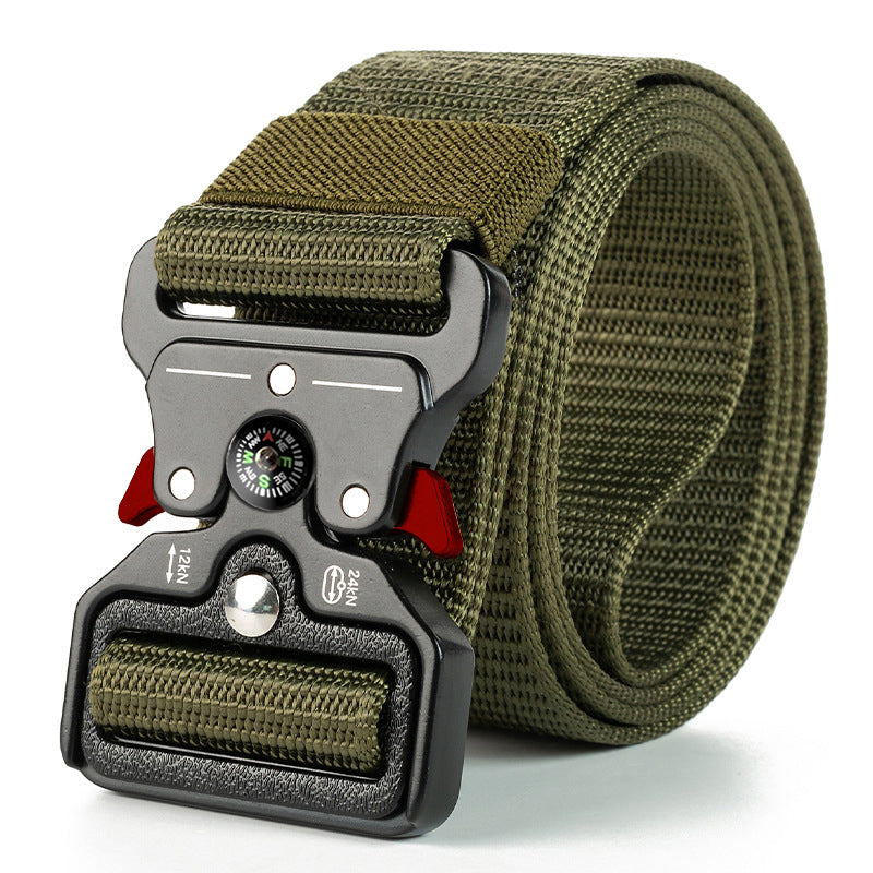Quick Release Tactical Nylon Belt 125cm compass-red-green by HitMyNeed