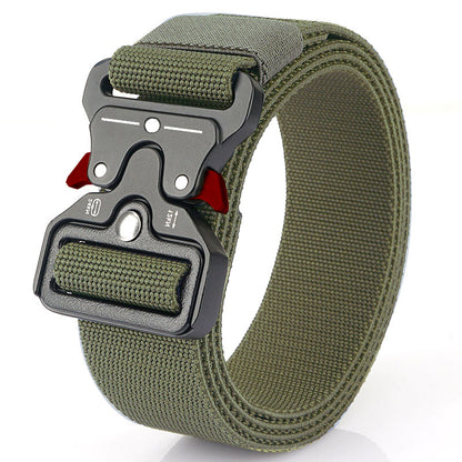 Quick Release Tactical Nylon Belt 125cm elasticity-red-green by HitMyNeed