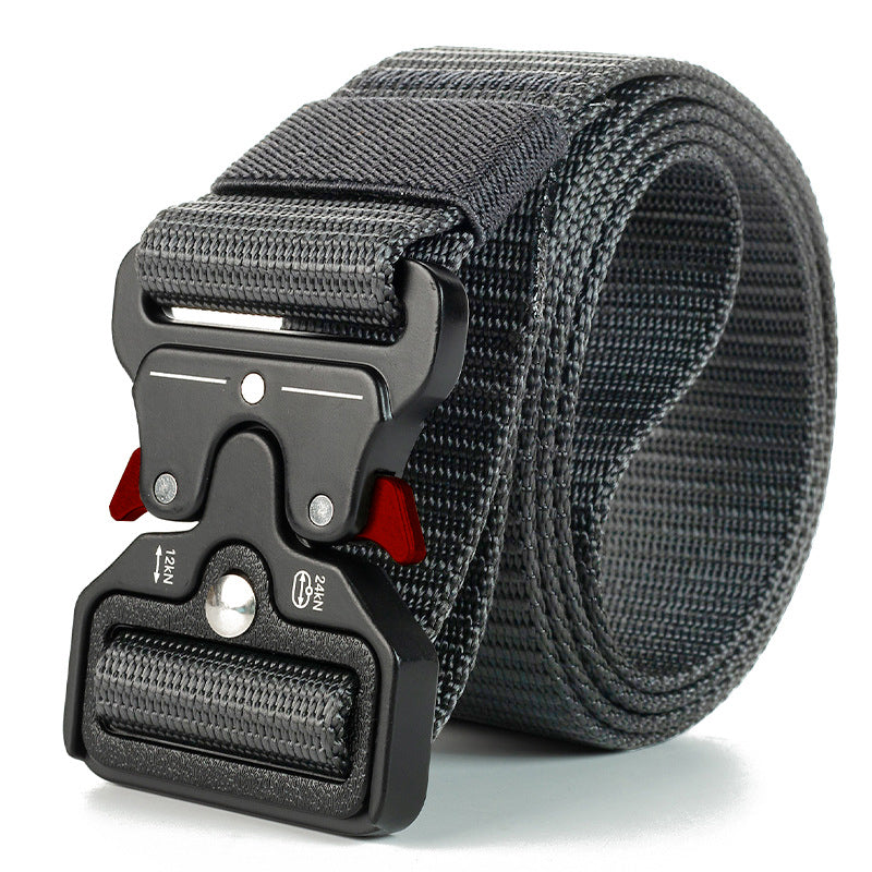 Quick Release Tactical Nylon Belt 125cm zv01-red-black-gray by HitMyNeed