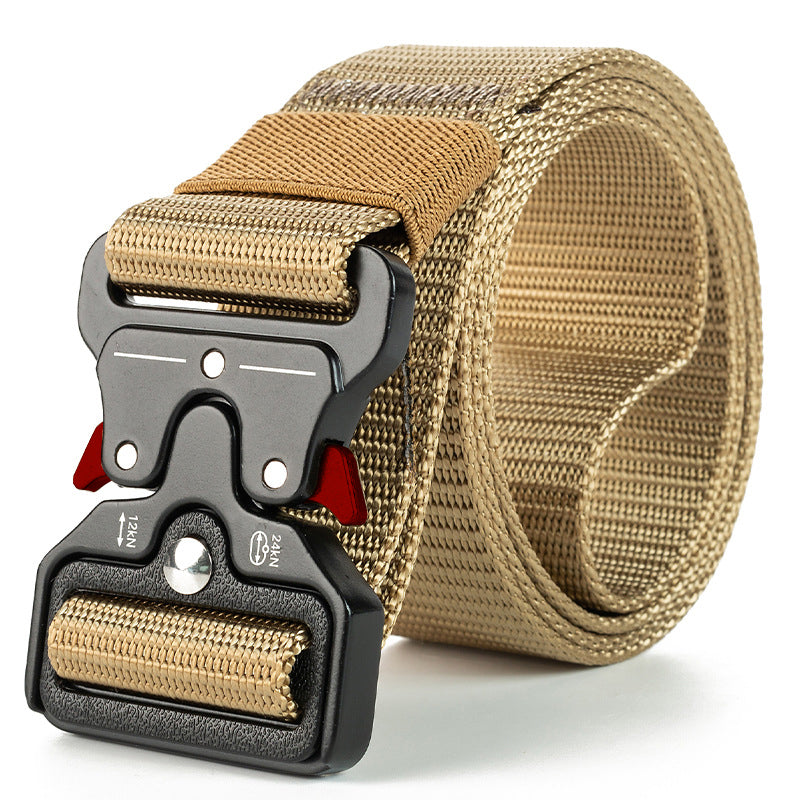 Quick Release Tactical Nylon Belt 125cm zv01-red-kaki by HitMyNeed