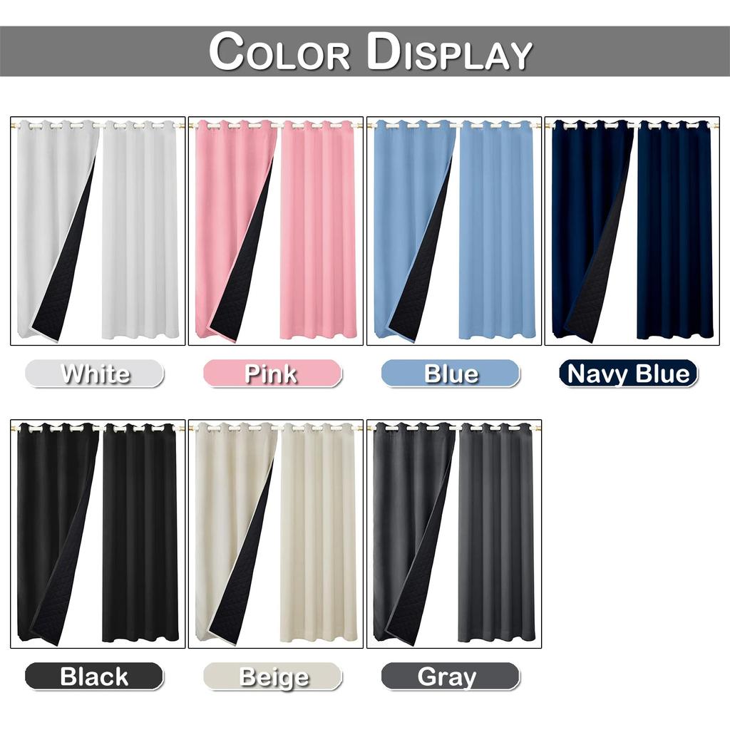 Quilted 100% Blackout Thermal Curtains with Eyelets by HitMyNeed