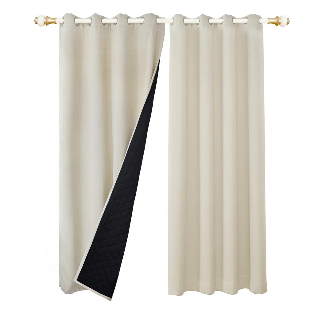Quilted 100% Blackout Thermal Curtains with Eyelets by HitMyNeed