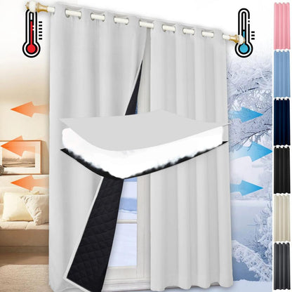 Quilted 100% Blackout Thermal Curtains with Eyelets by HitMyNeed