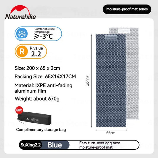 R2.2 Folding Egg Crate Camping Sleeping Pad 200x65cm blue by HitMyNeed