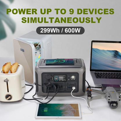 R600 299Wh Portable Power Station 600W LiFePO4 by HitMyNeed