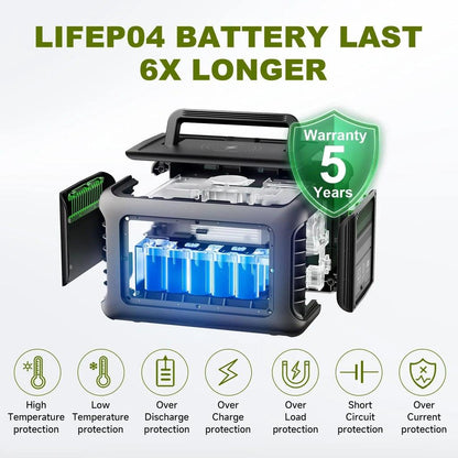R600 299Wh Portable Power Station 600W LiFePO4 by HitMyNeed