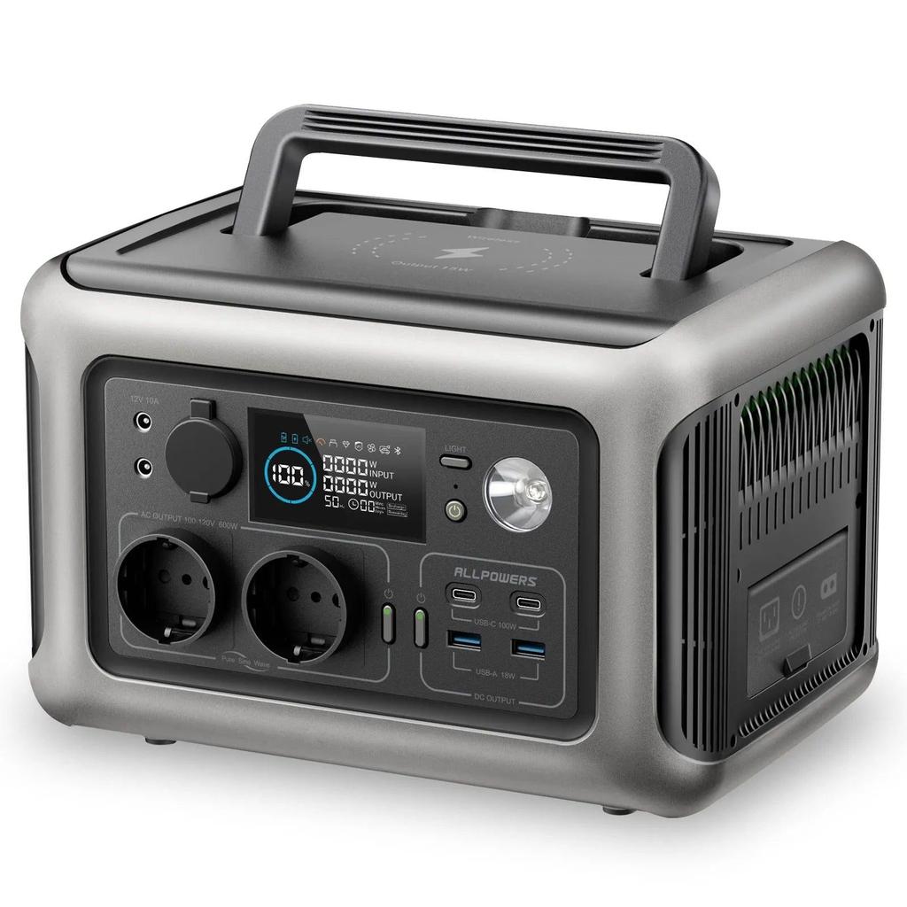 R600 299Wh Portable Power Station 600W LiFePO4 eu by HitMyNeed
