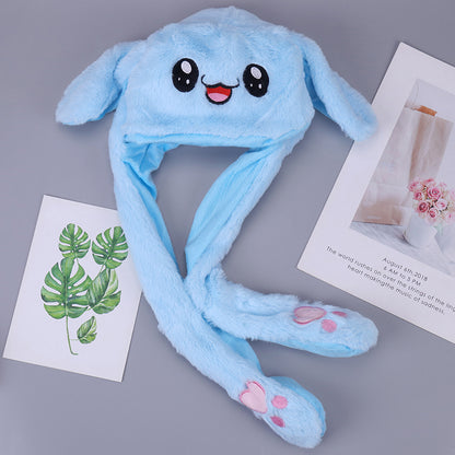 Rabbit Ear Plush Hat with Moving Ears for Kids & Adults by HitMyNeed