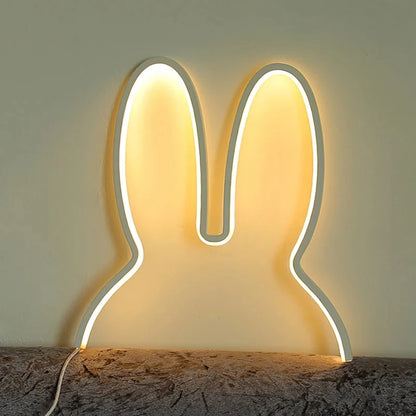 Rabbit LED Night Light USB Desk Lamp for Kids white by HitMyNeed