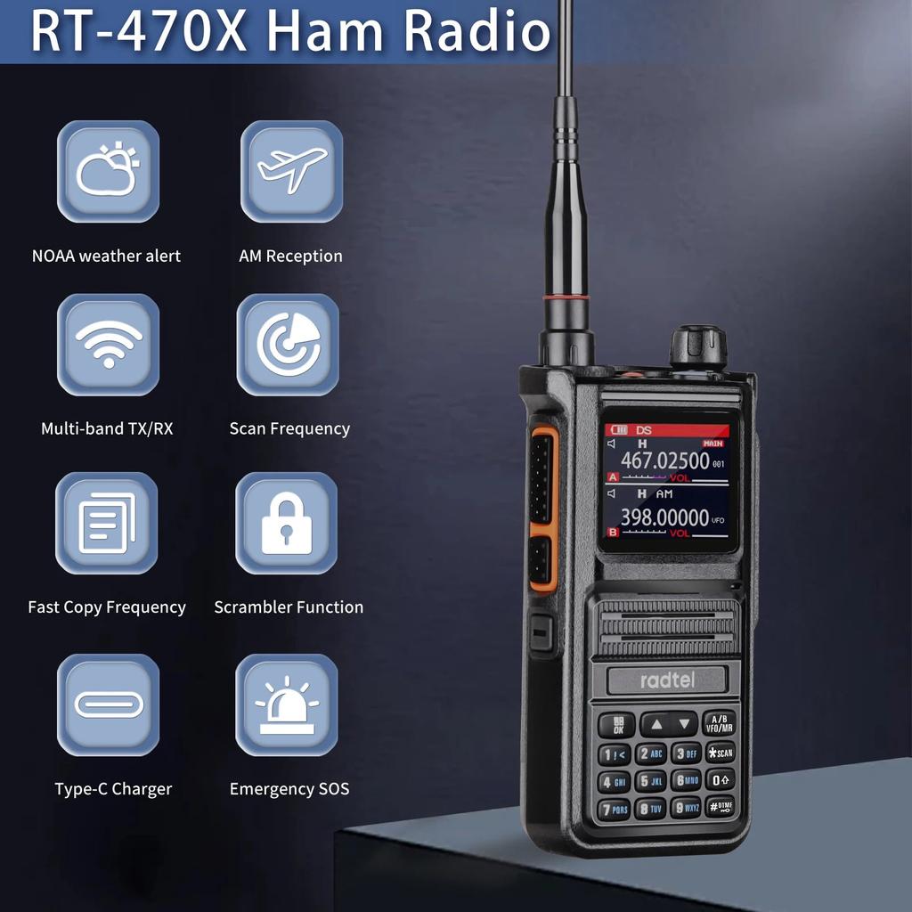Radtel RT-470X Multi-Band Ham & Airband Radio 256CH by HitMyNeed