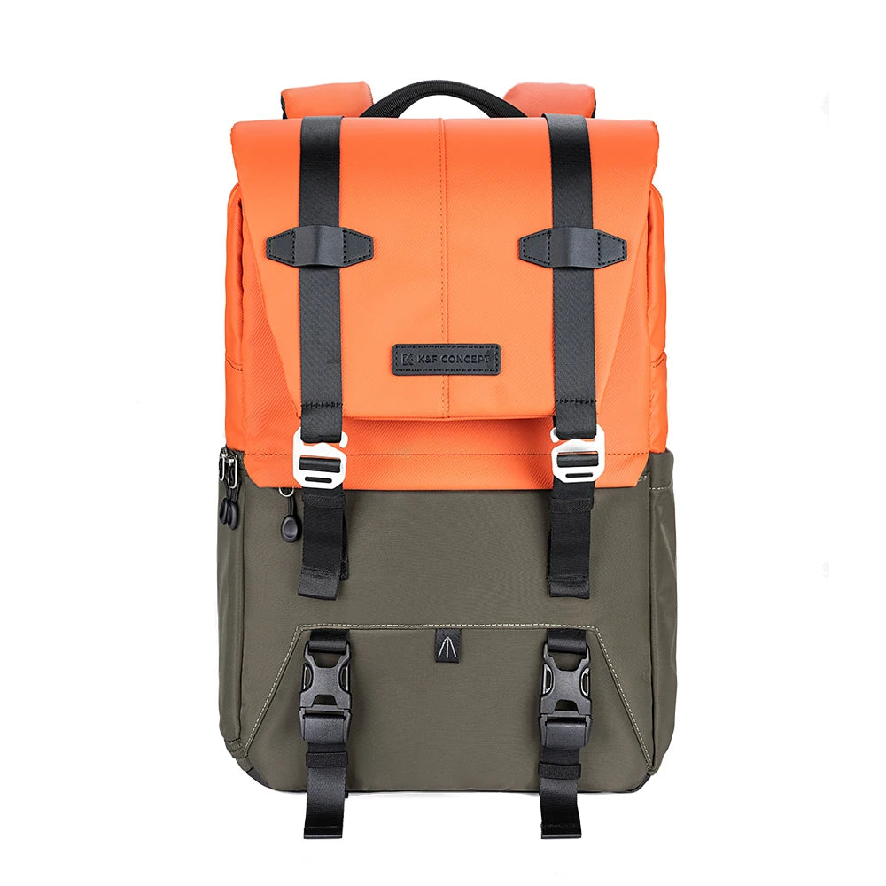 Rain Cover Camera Backpack with Tripod & Quick Access orange by HitMyNeed