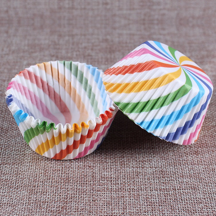 Rainbow Cupcake Paper Liners (Set of 100) by HitMyNeed